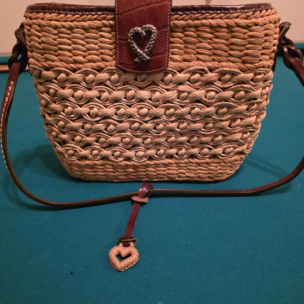 Woven Tan and Brown Shoulder Bag